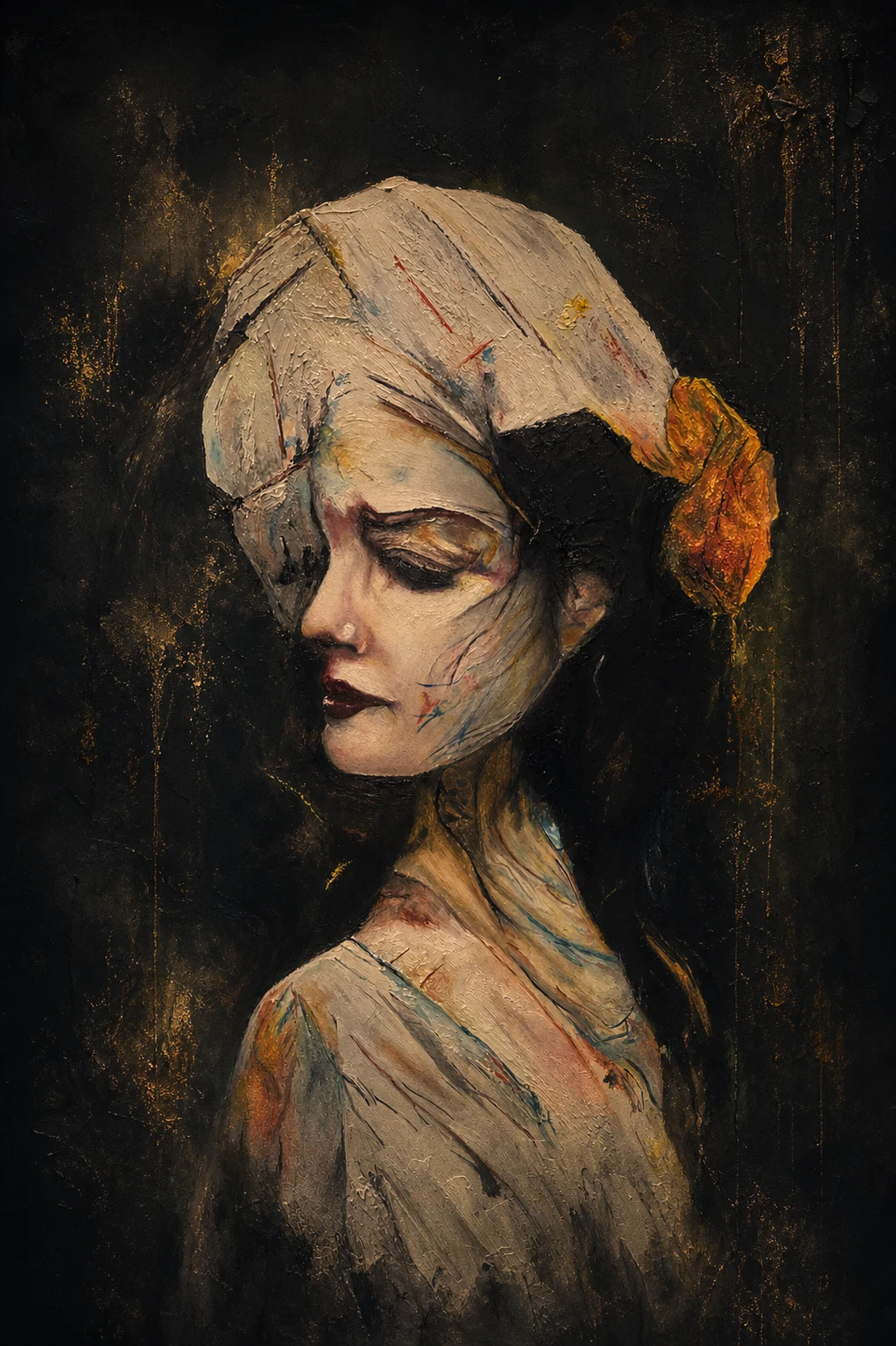 Witch in the Diamond House in a dark, atmospheric gallery treatment
